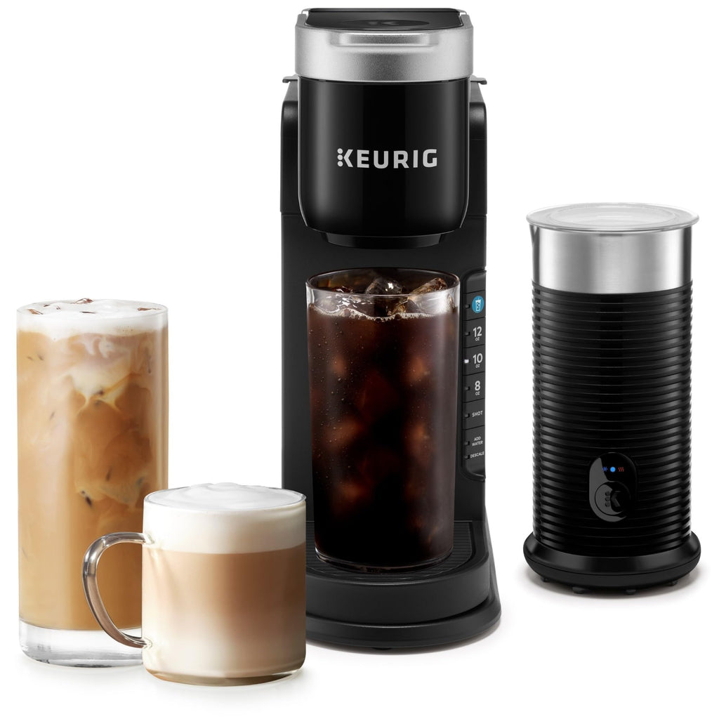 Single Serve Coffee Maker and Frother, 3 Brew Sizes, Black B911