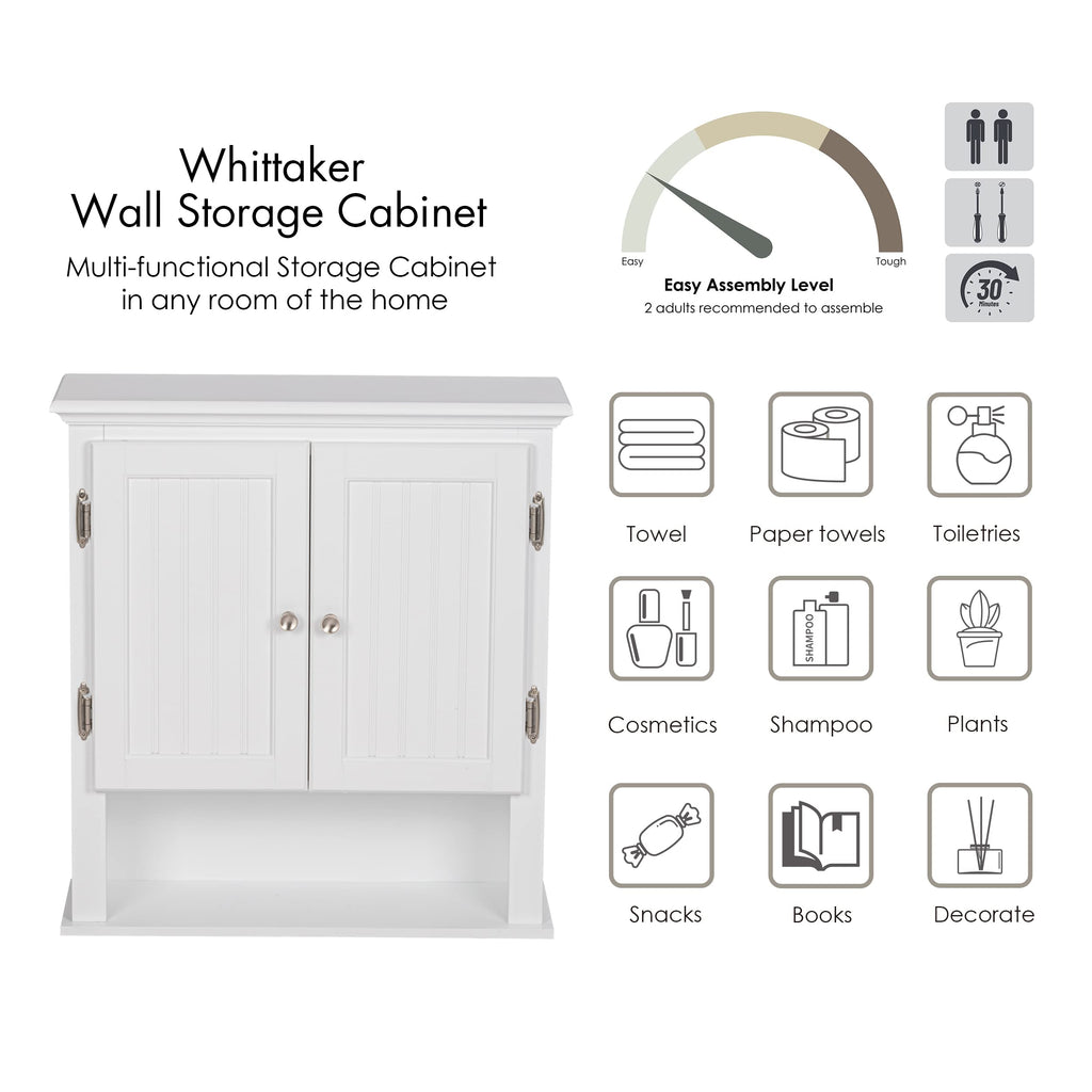 White Wall-Mounted Bathroom Cabinet V8344