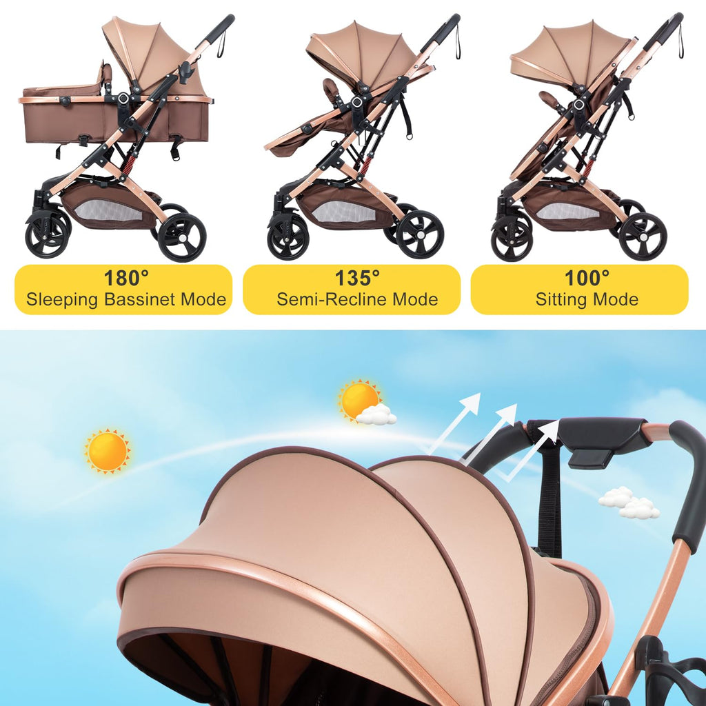 2 in 1 Foldable Baby Stroller with Adjustable Canopy T90242