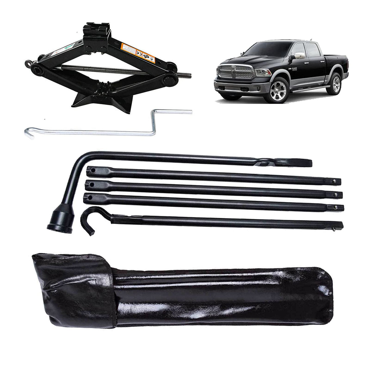Spare Tire Lug Wrench Tool Kit & Scissor Jack 2 Ton Set Y103737