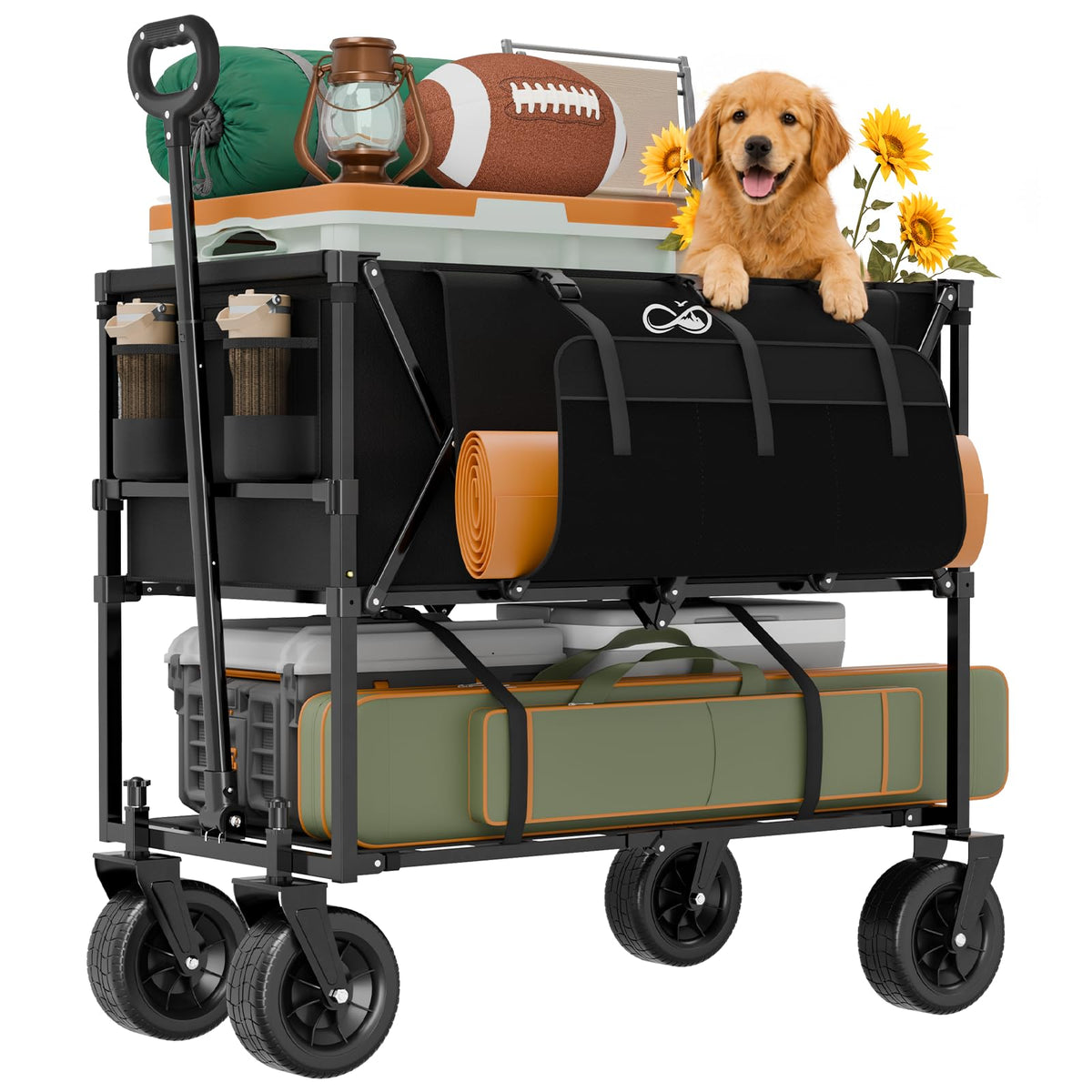 400L Double Decker Folding Wagon Cart A593