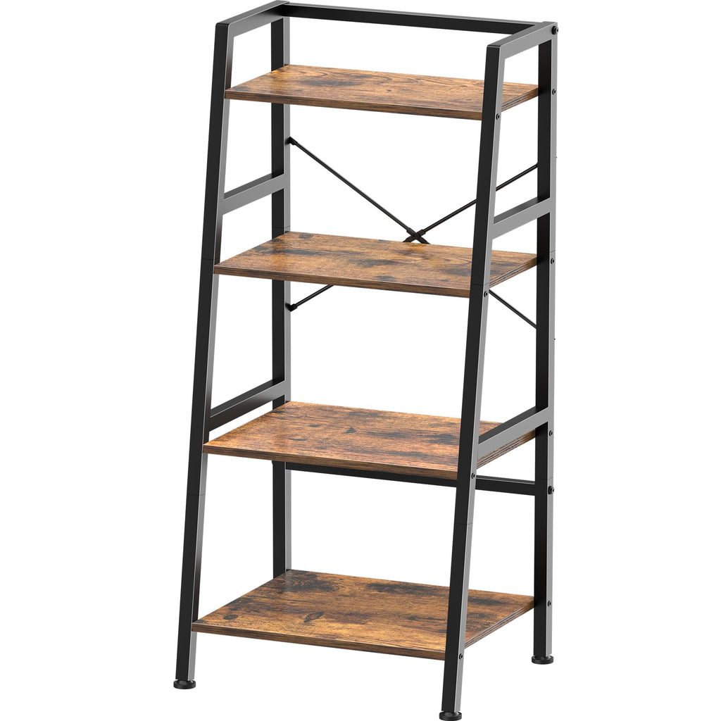 4-Tier Industrial Bookshelf with Steel Frame I8227