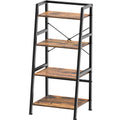 4-Tier Industrial Bookshelf with Steel Frame I8227