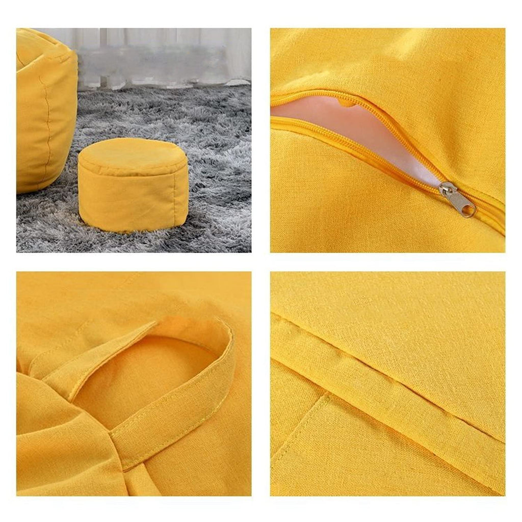 Bean Bag Chair Cover Only Without Filling XL Yellow C2032
