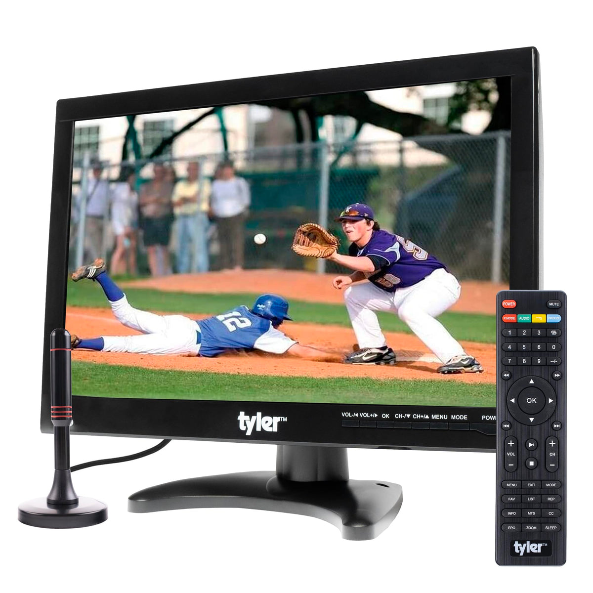 14” Portable LCD TV Monitor 1080P Rechargeable Battery Operated with Remote Control I891