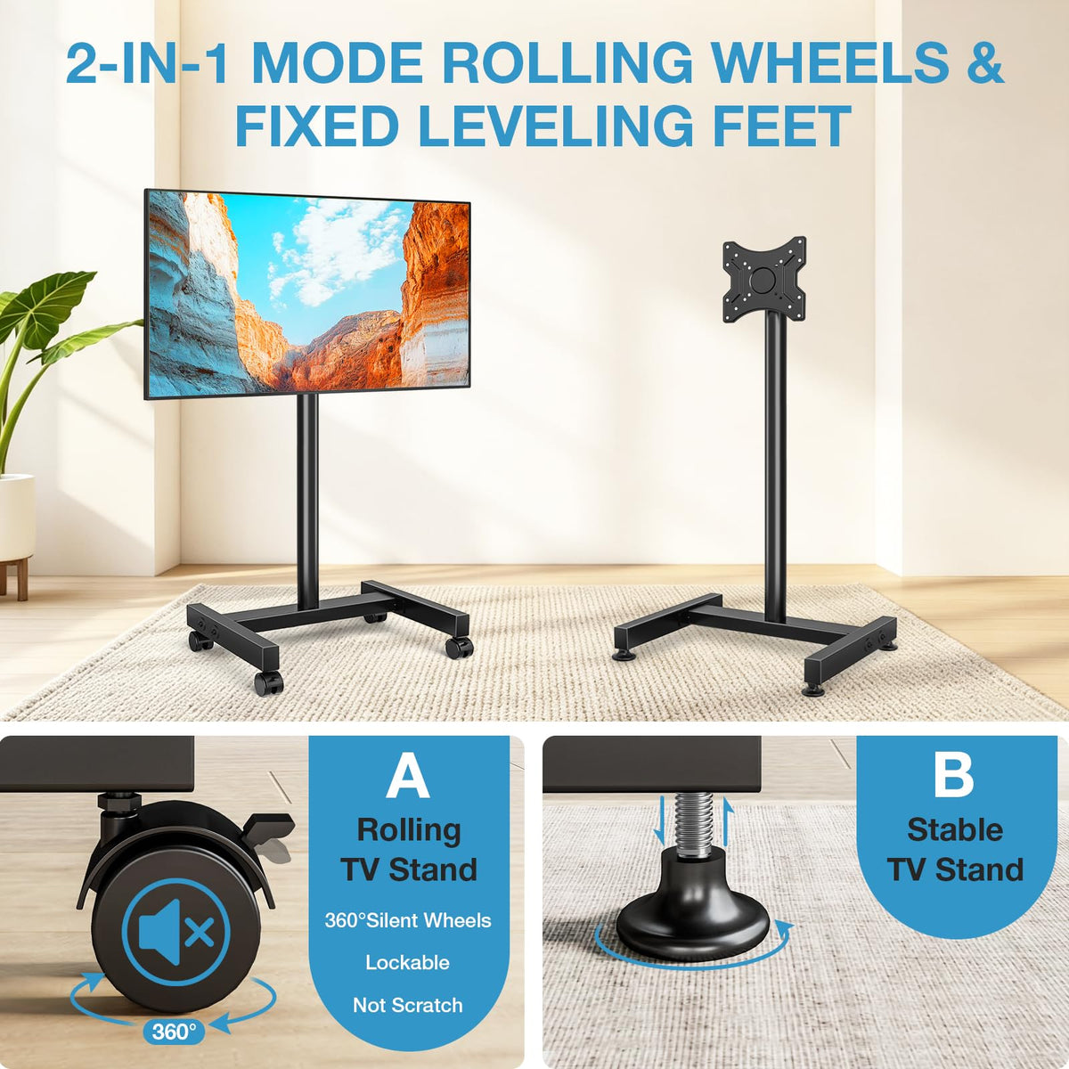Rolling TV Stand for 13-50 Inch TVs H1863