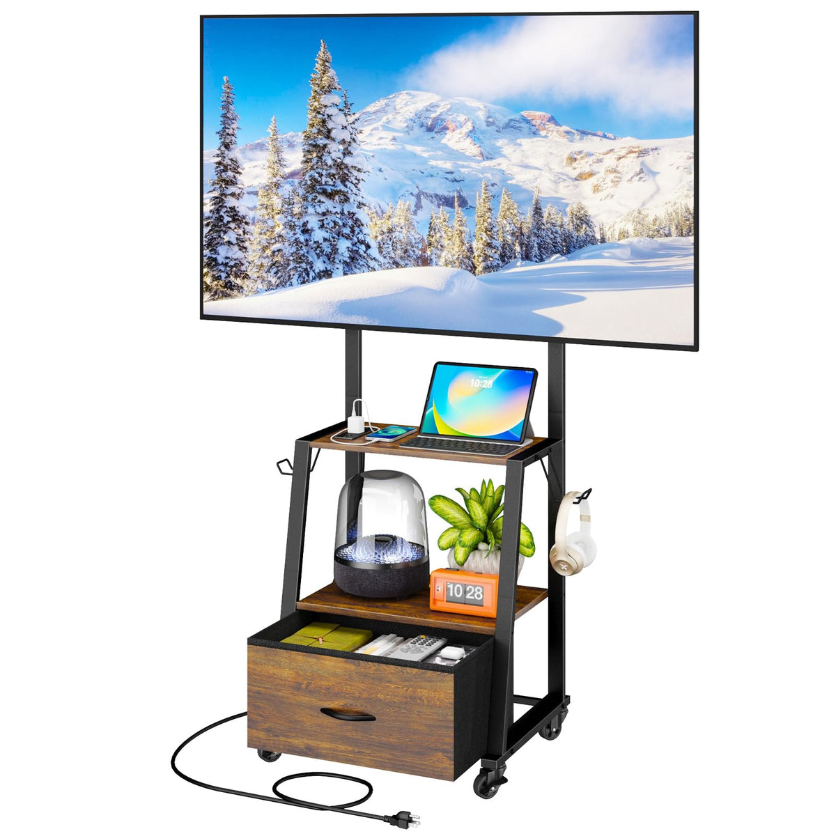 Rolling TV Stand on Wheels for 32-55 Inch TVs D3081