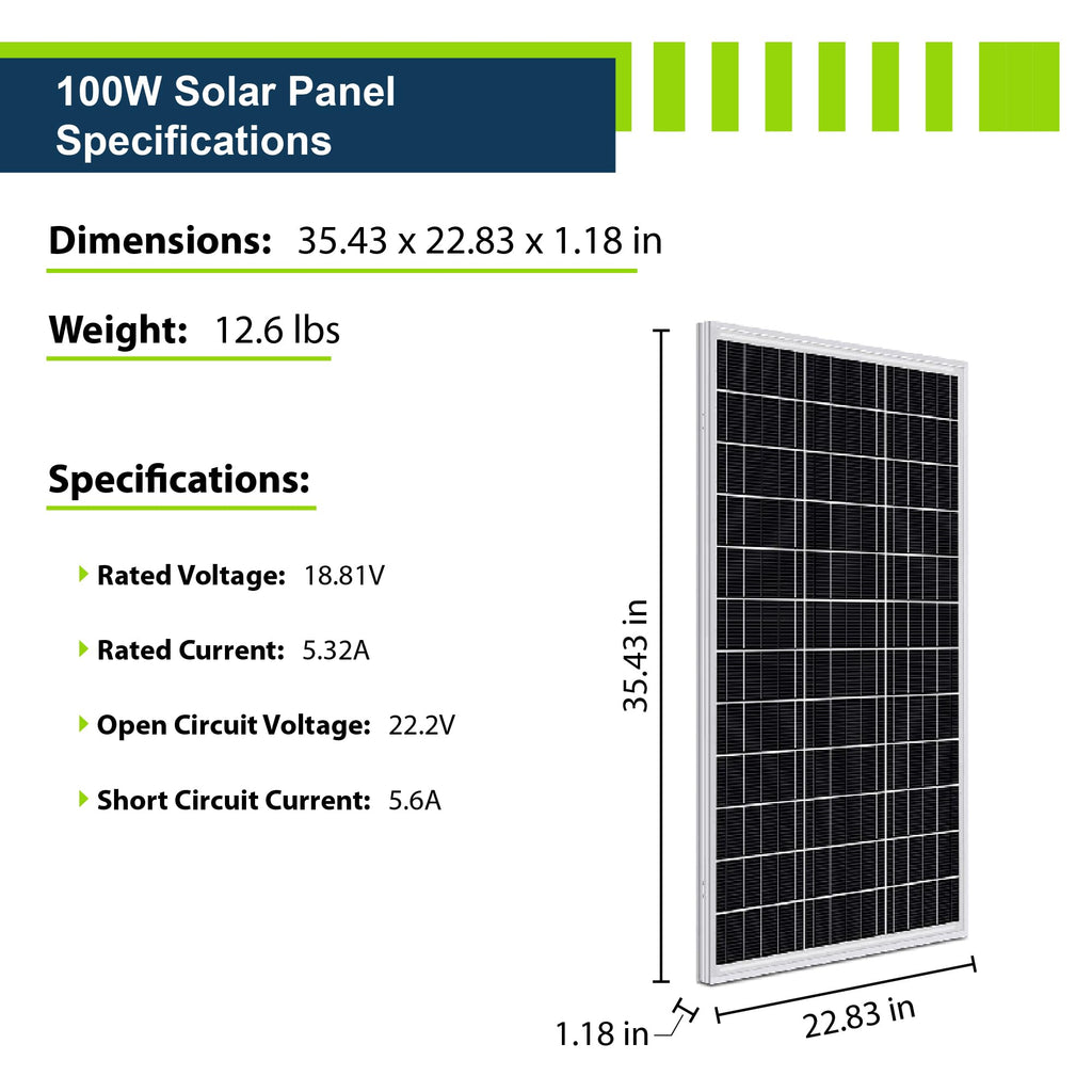 200W 12V Solar Power Kit with 200W Mono Rigid Solar Panels and 30A PWM Charge Controller X318