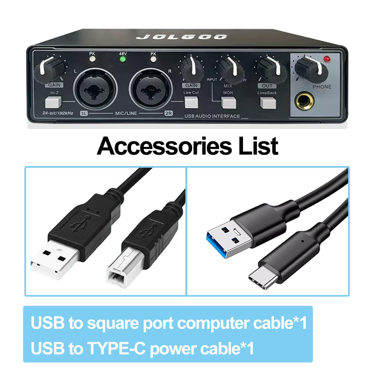 2x2 USB Audio Interface, 24-Bit/192kHz C245375