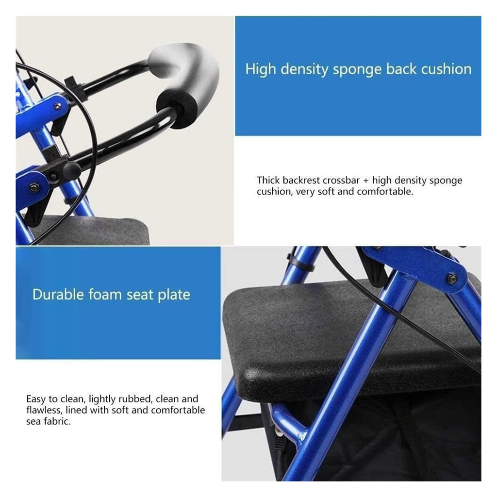 Folding Aluminum Rollator Walker with Seat A79491