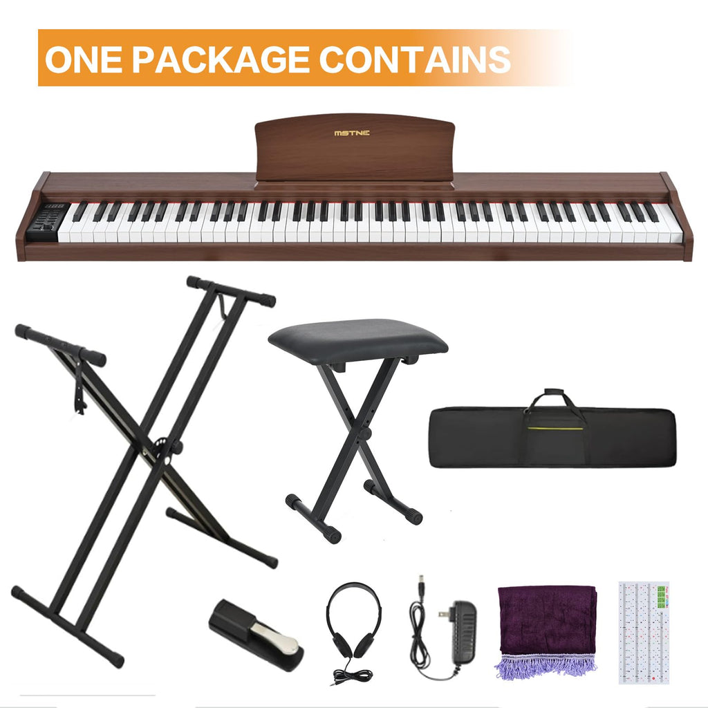 88 Key Weighted Digital Piano with Bench and Stand N3157