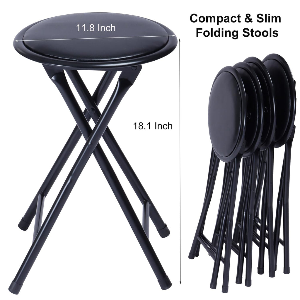 Black 18-Inch Folding Stool B174