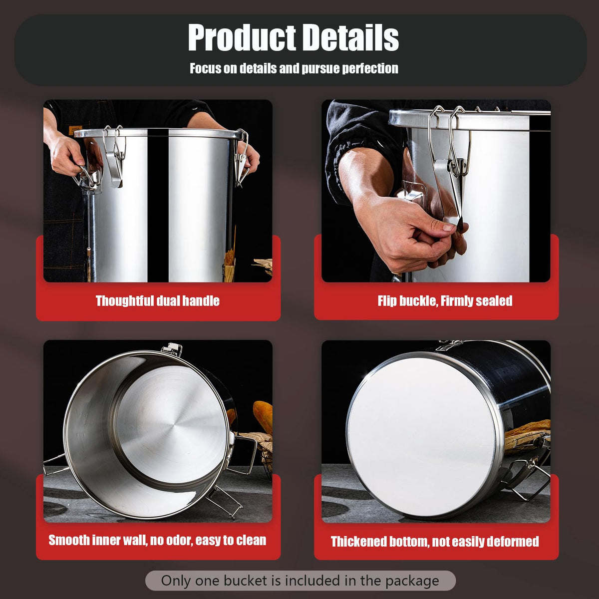 5.5Gal 304 Stainless Steel Airtight Canister Q48656