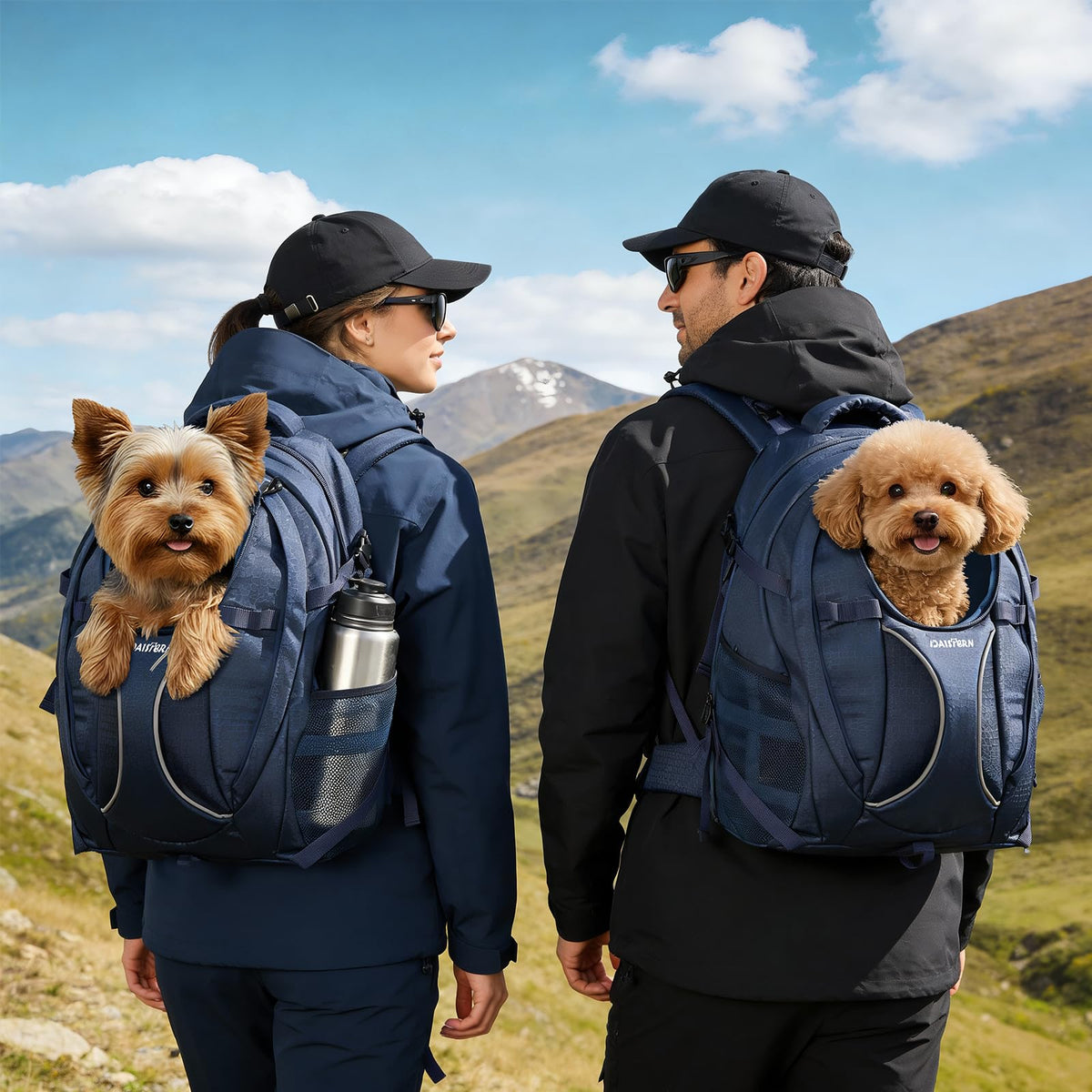 Dog Backpack Carrier, 2-in-1 Foldable 18 lbs Nylon Pet Travel Bag S5694