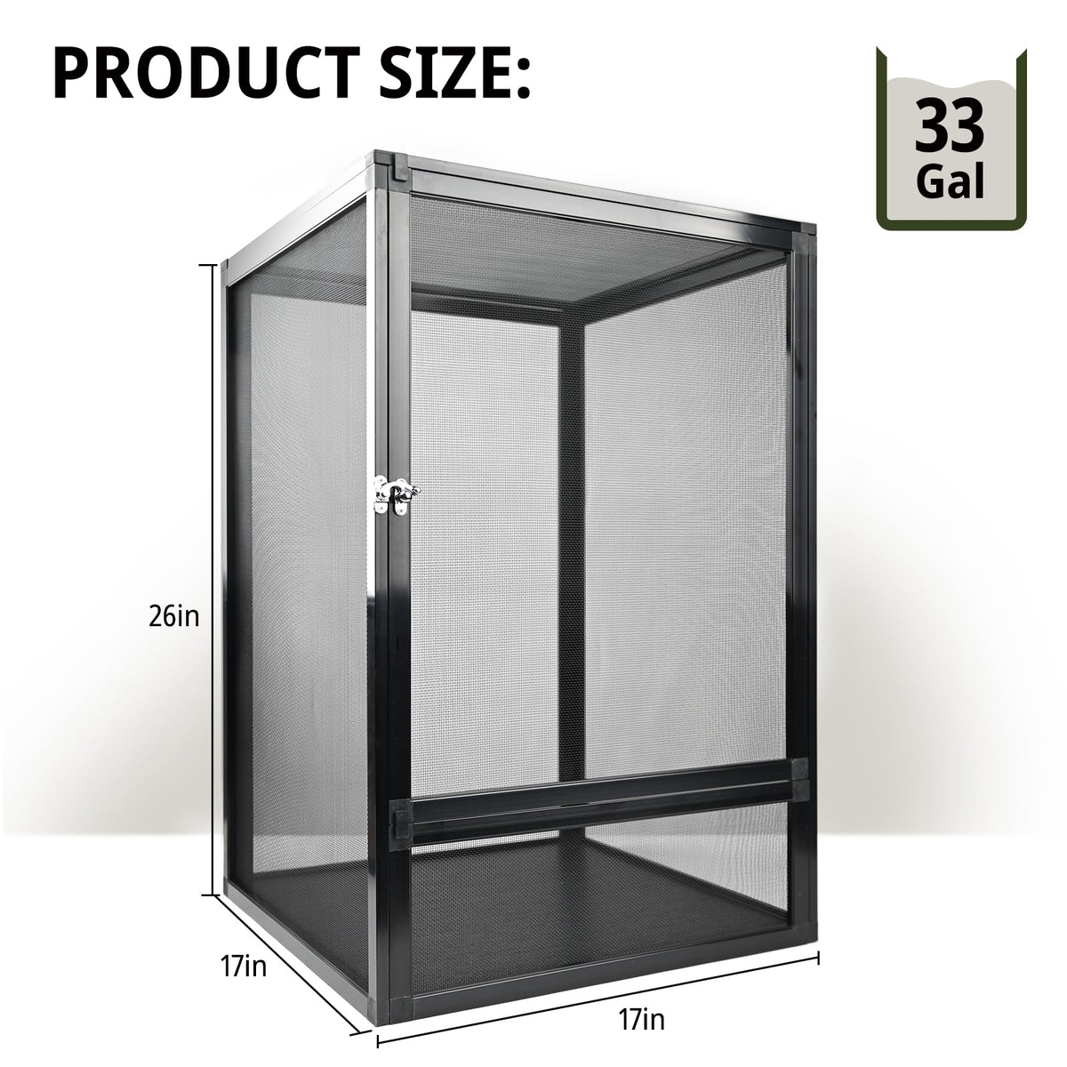33 Gallon 26"x17"x17" Mesh Screen Reptile Enclosure S429349