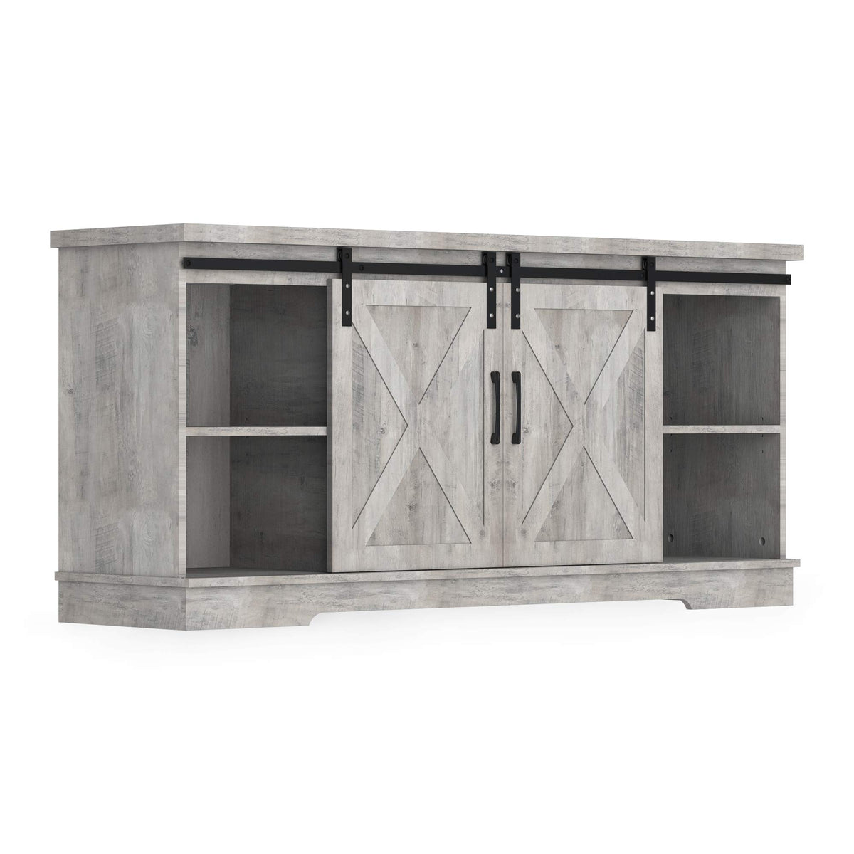 65 Inch Oak TV Stand with Storage Cabinet I409