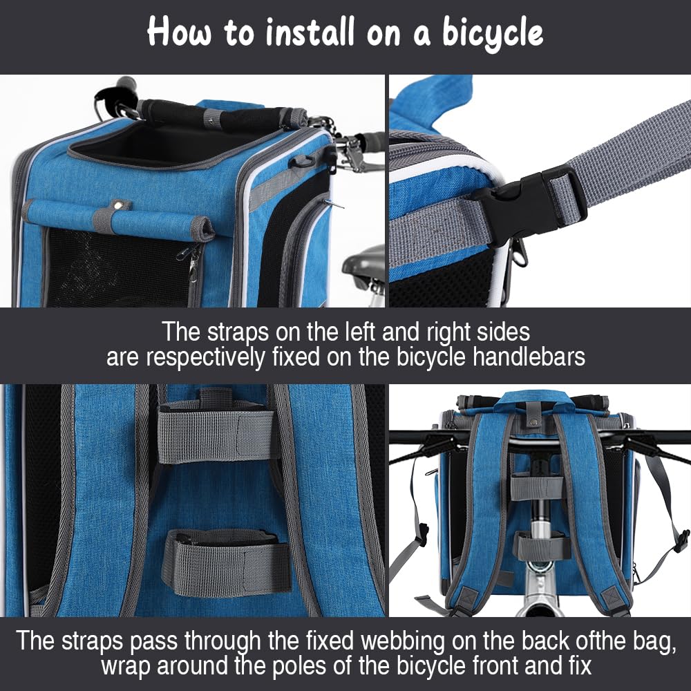 Expandable Foldable Dog Bike Basket Carrier B4198