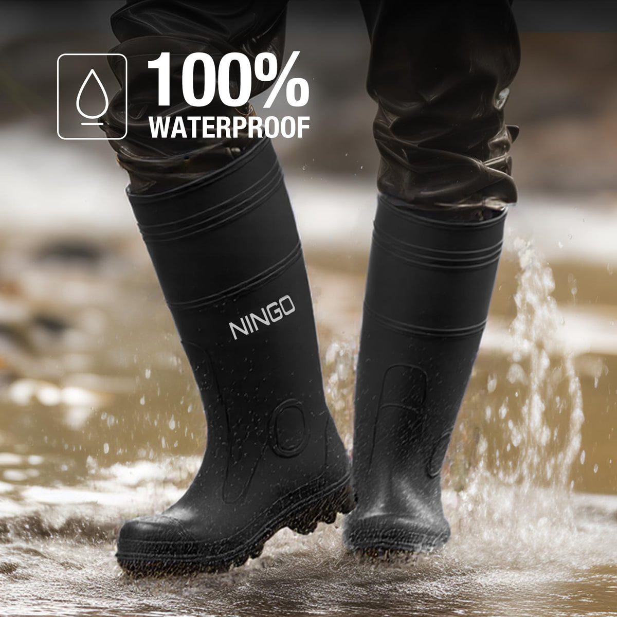 Men's Steel Toe Waterproof Rubber Boots T6014