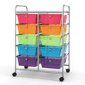 10 Drawer Rolling Storage Cart with Metal Frame Z248065