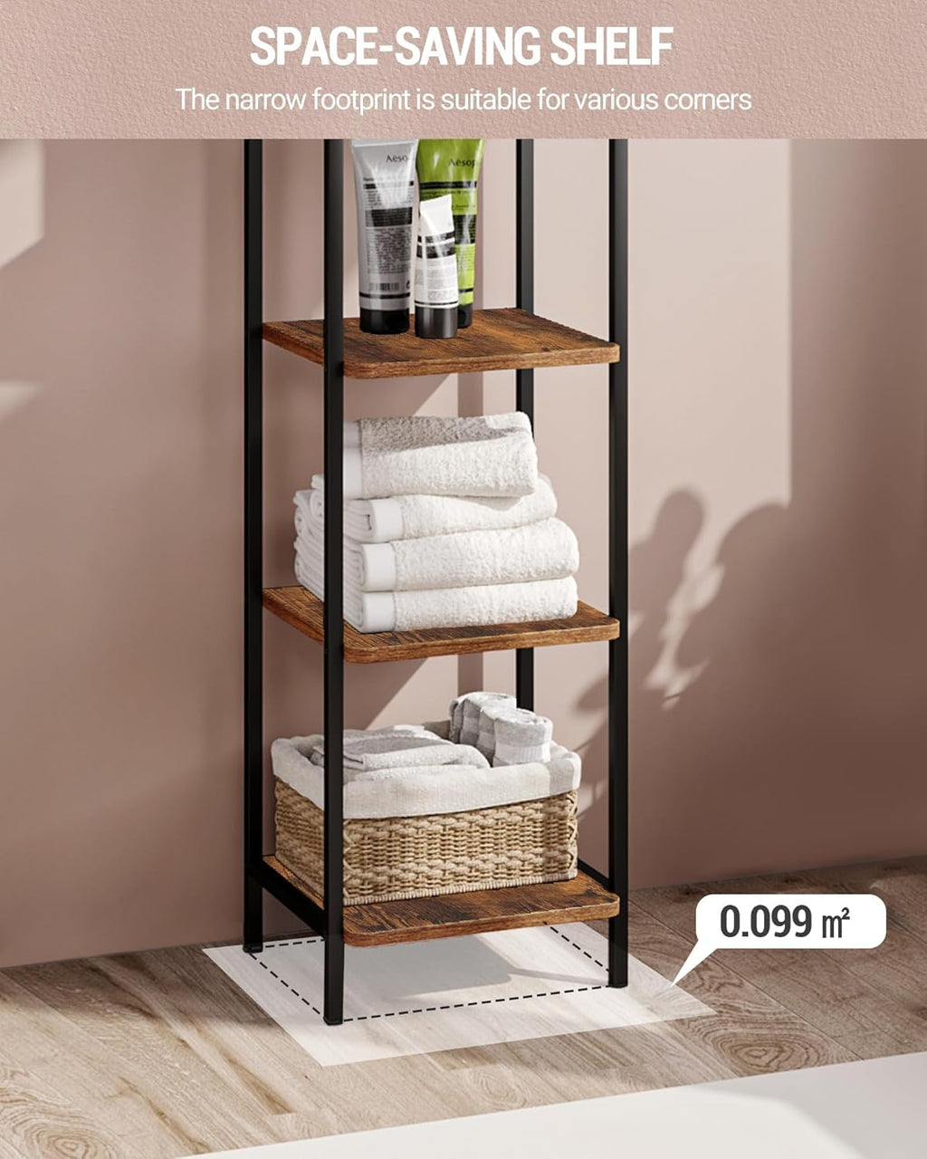 Narrow Industrial Bookcase W44157