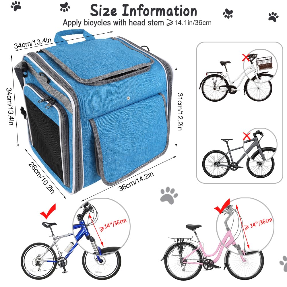 Expandable Foldable Dog Bike Basket Carrier B4198
