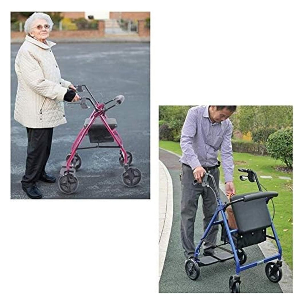 Folding Aluminum Rollator Walker with Seat A79491