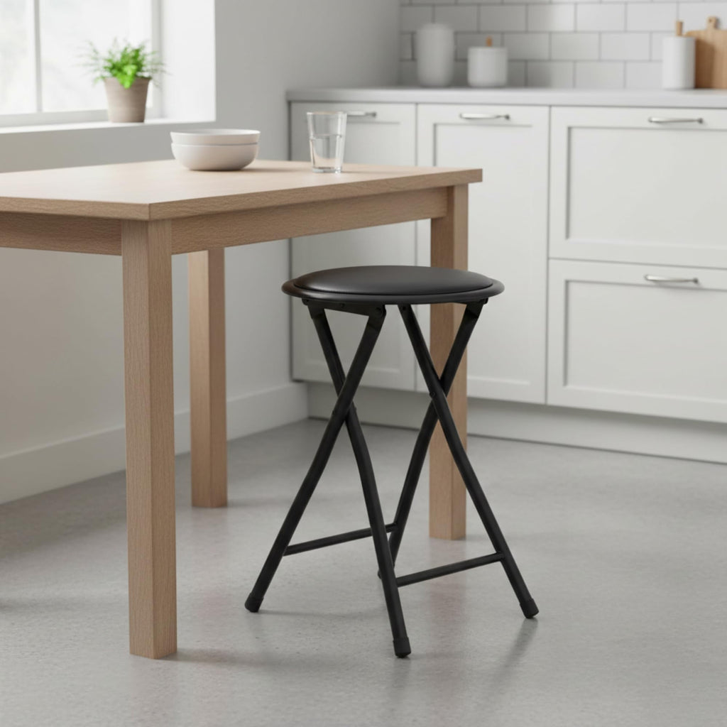 Black 18-Inch Folding Stool B174