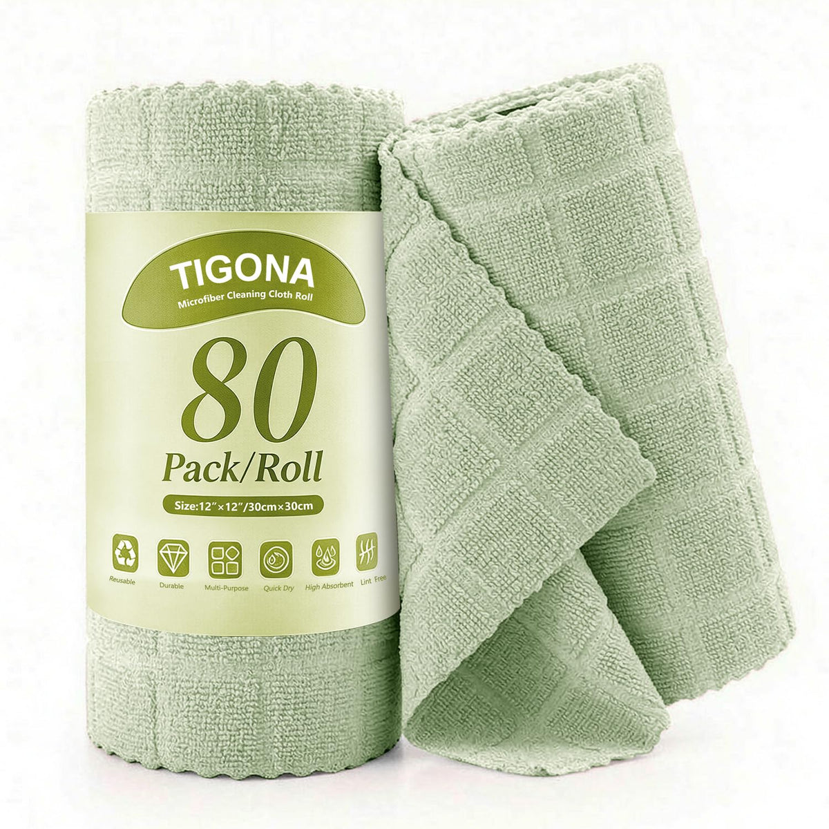 80 Pack Microfiber Cleaning Cloth Roll X4408