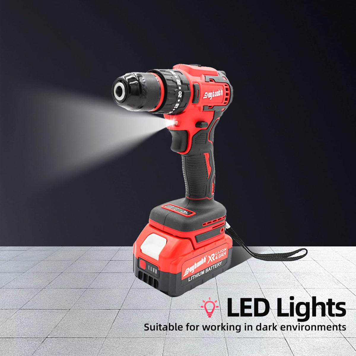 21V Cordless Drill Driver Electric Screwdriver Set with 2 Batteries and Charger K141729