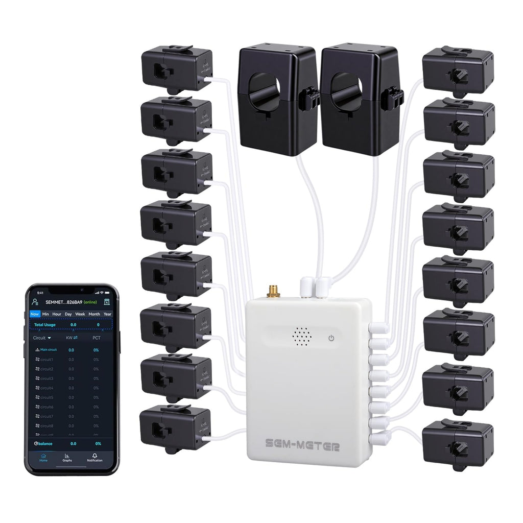 Smart Home Energy Monitor with 16 50A Circuit Level Sensors W457