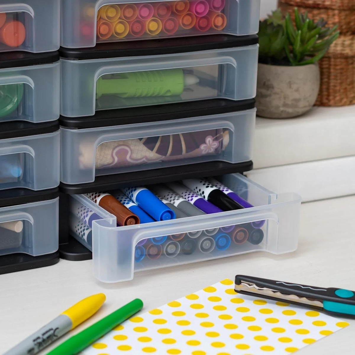 2 Pack 4 Drawer Plastic Storage Organizer M6641