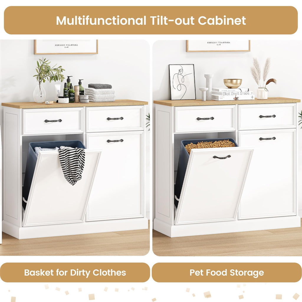White 20 Gallon Tilt-Out Trash Cabinet F861732