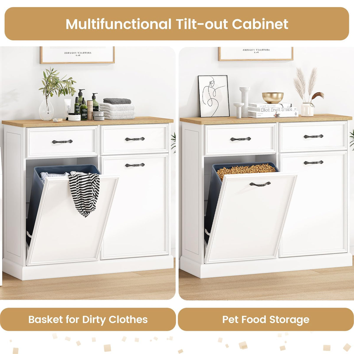 White 20 Gallon Tilt-Out Trash Cabinet F861732