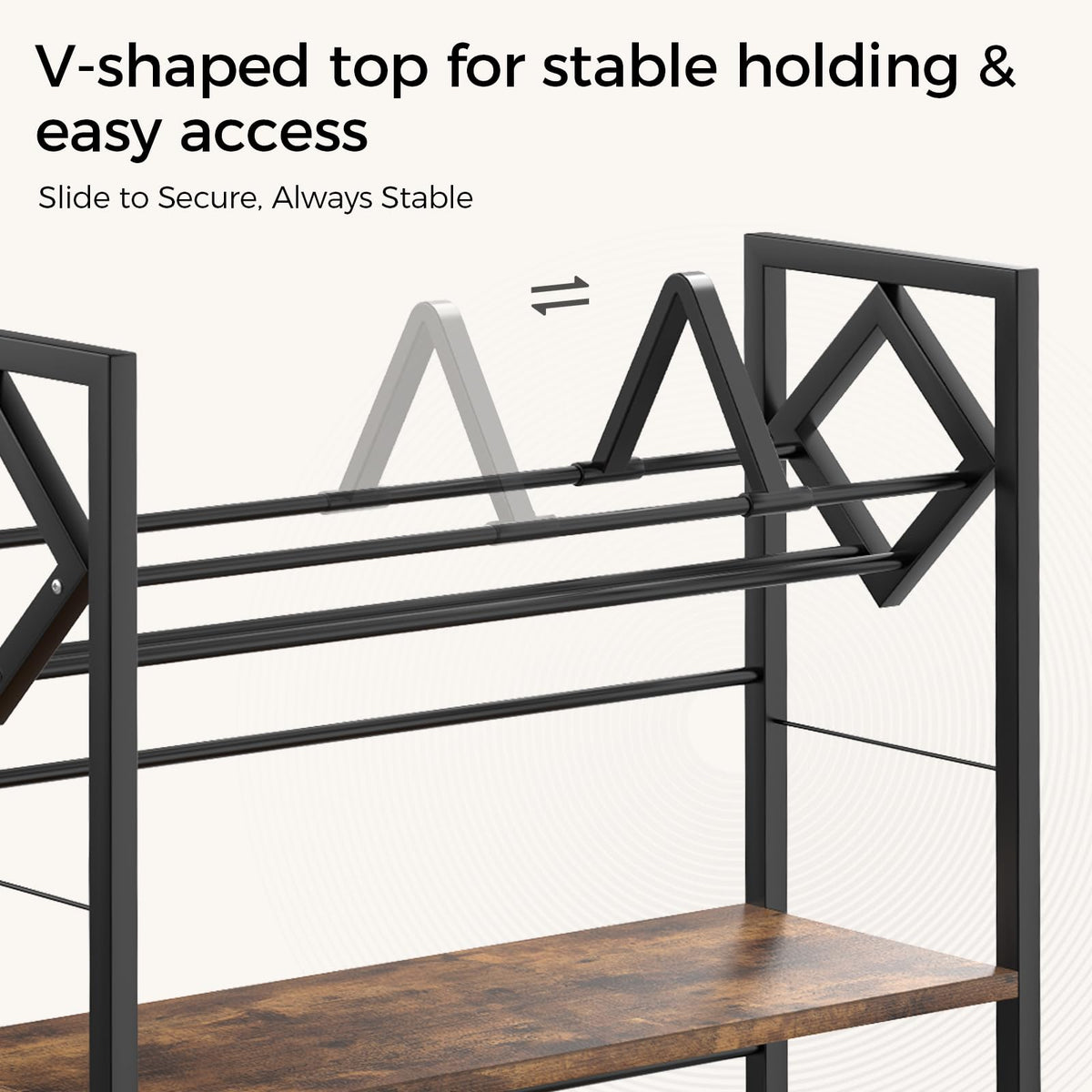 3-Tier Wooden and Metal CD Storage Rack Q2665