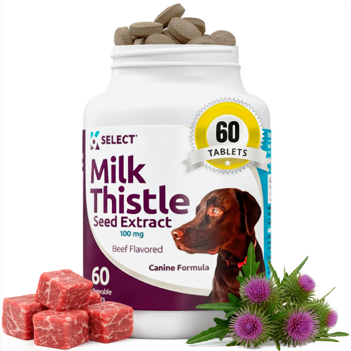 Milk Thistle Liver Support 60 Beef Chewable Tablets T408