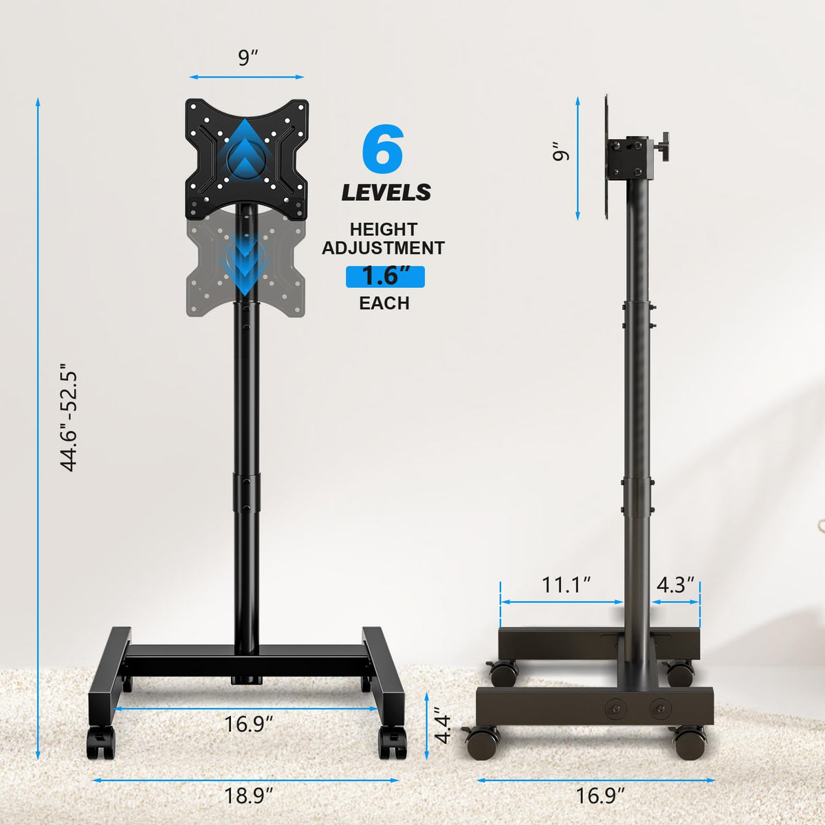 Rolling TV Stand for 13-50 Inch TVs H1863