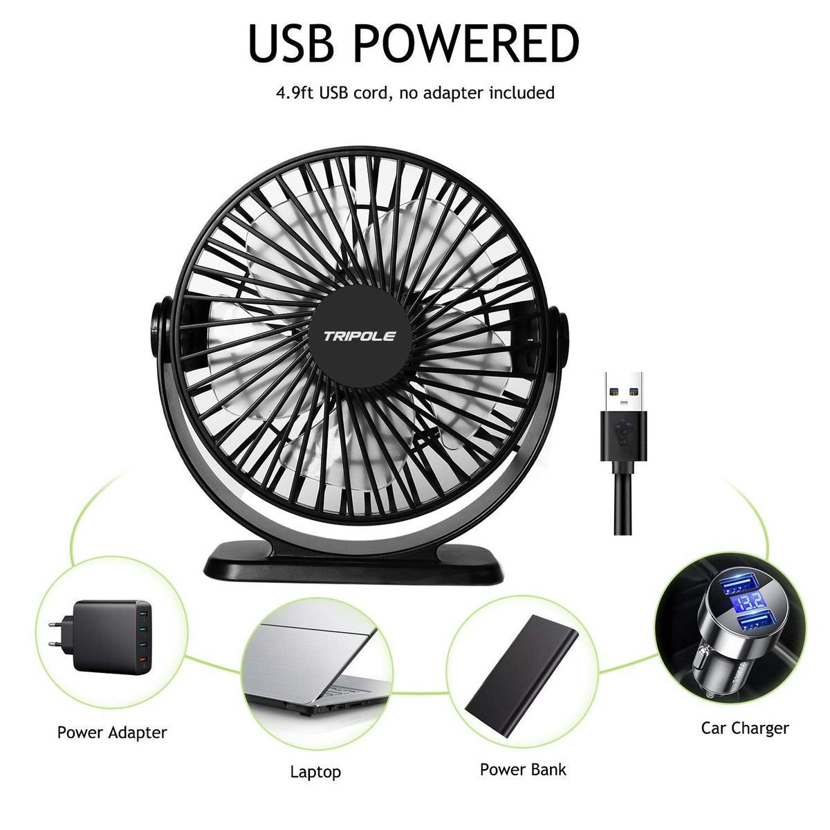 2 Pack USB Powered Mini Portable Desk Fan U172490