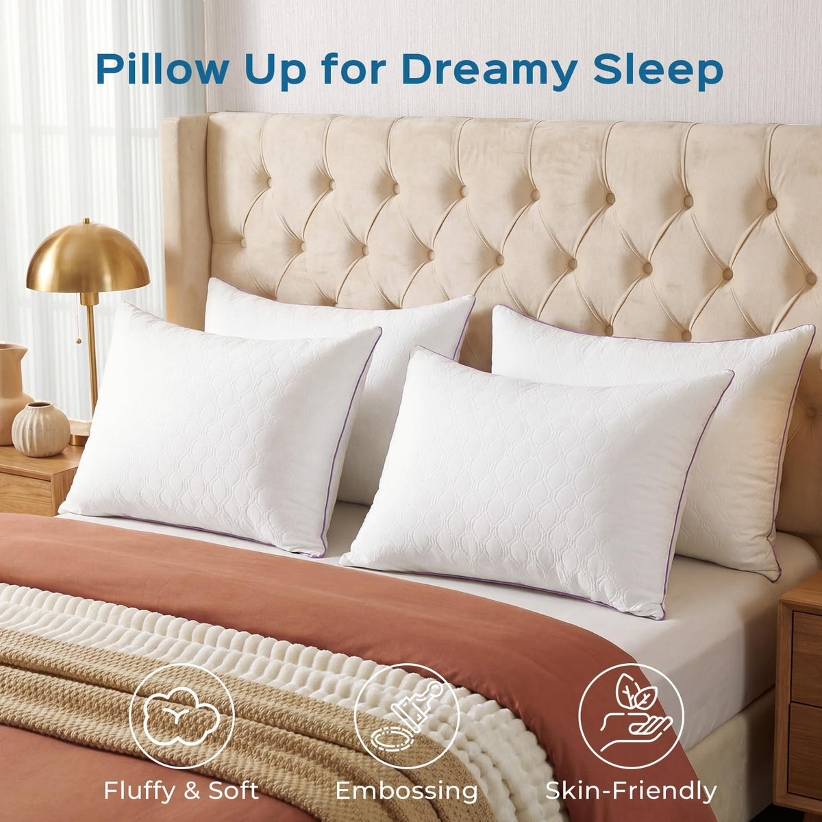 King Size Down Alternative Pillows Set of 2 I431