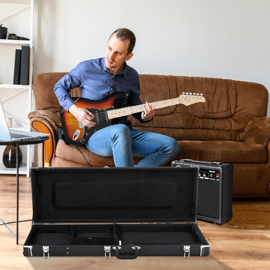 39-Inch Electric Guitar Hard Case with Thickened Padding, Black M84524