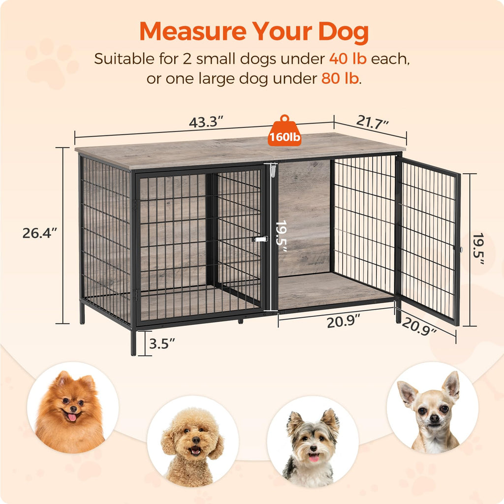 Greige Dog Crate Furniture A4362