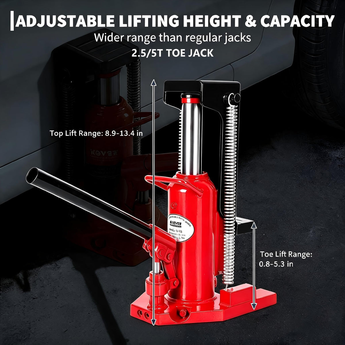 2.5 Ton Toe 5 Ton Top Air Hydraulic Floor Jack A6004