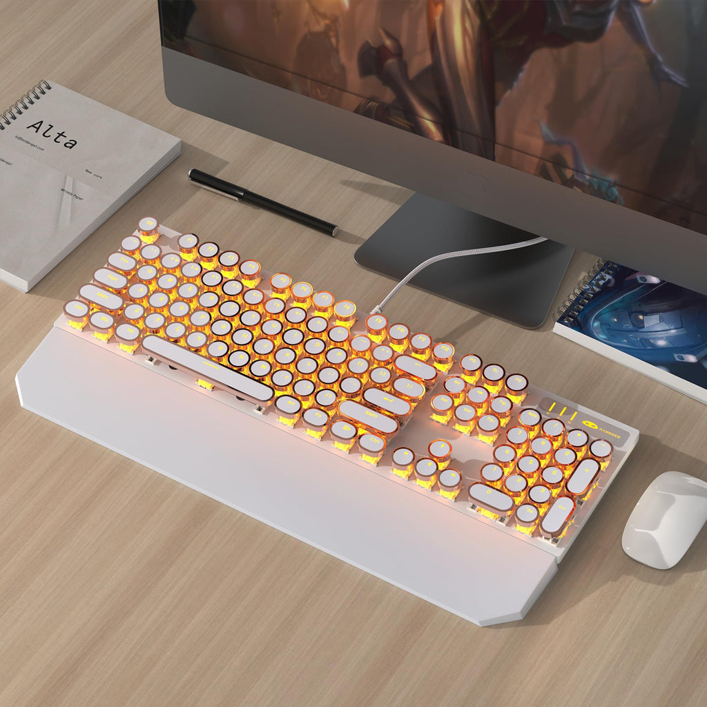 Wired Mechanical Gaming Keyboard with Magnetic Wrist Rest T4604