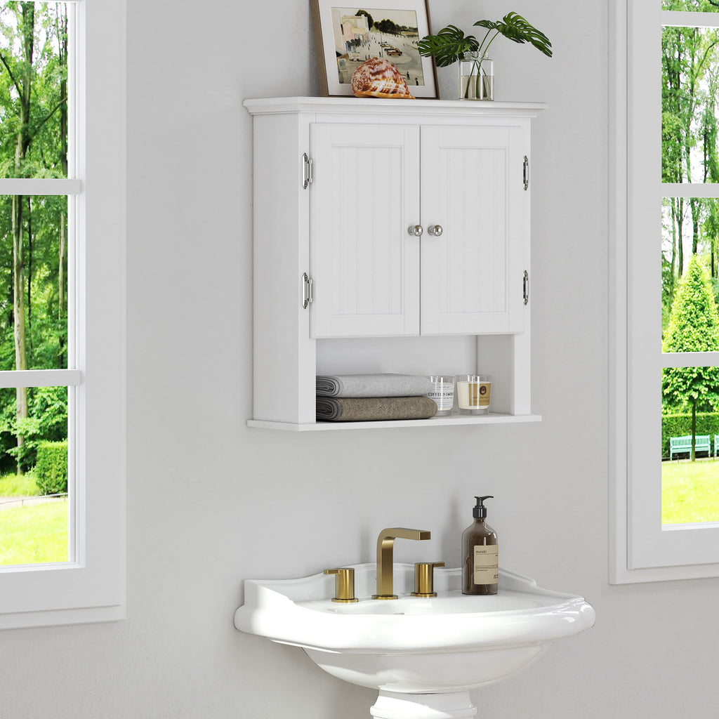 White Wall-Mounted Bathroom Cabinet V8344