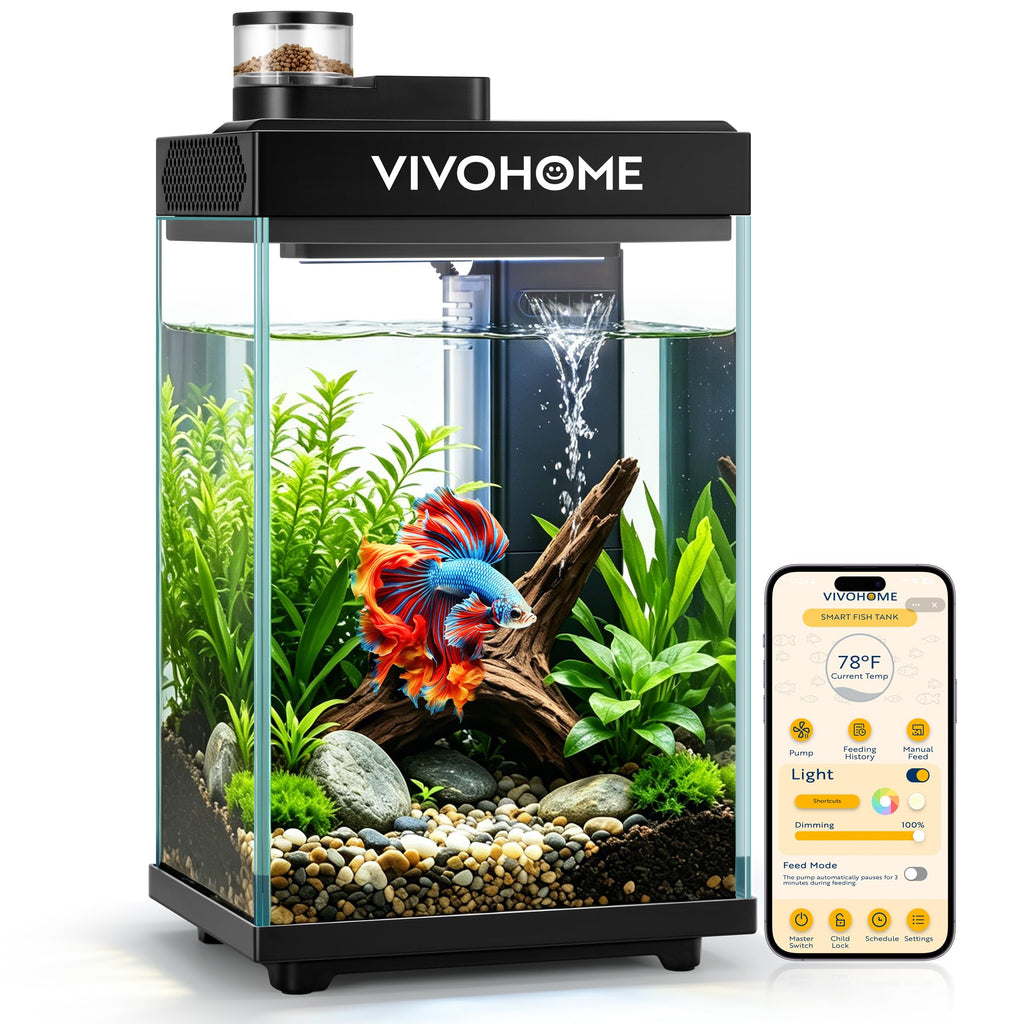 2 Gallon Smart Fish Tank with Auto Feeder G8406