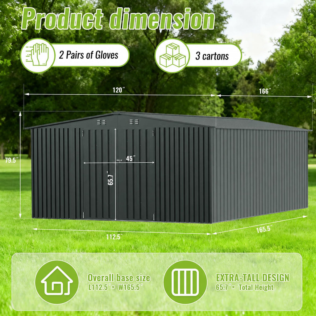10x14 FT Metal Storage Shed F4626