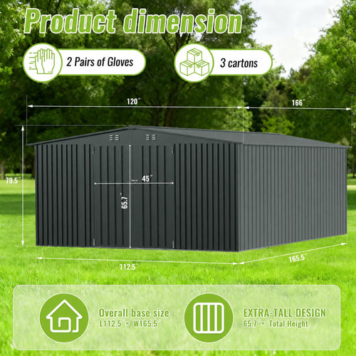 10x14 FT Metal Storage Shed F4626