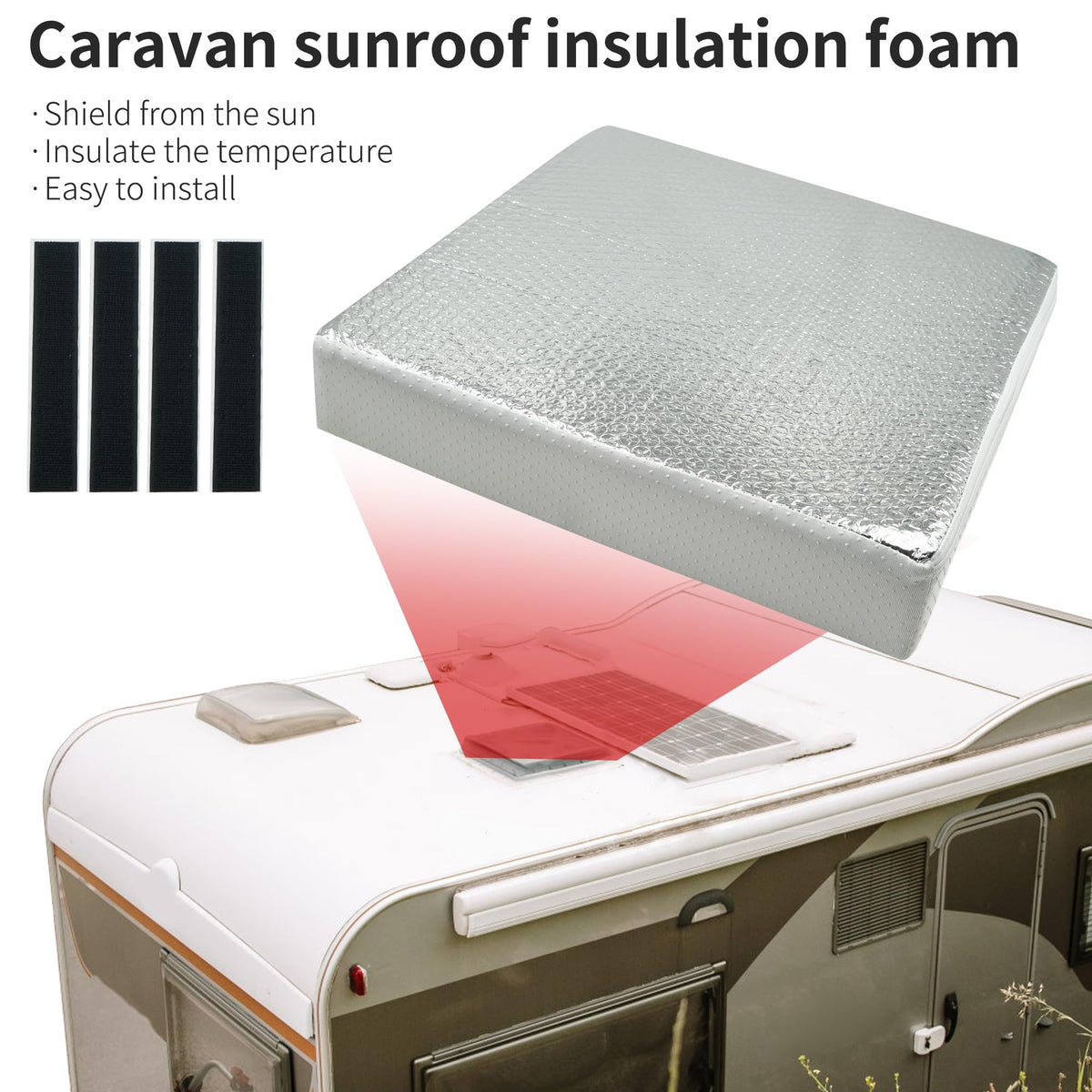 14"x14"x3" RV Vent Insulator (1-Pack) Reflective Skylight Cover E675614