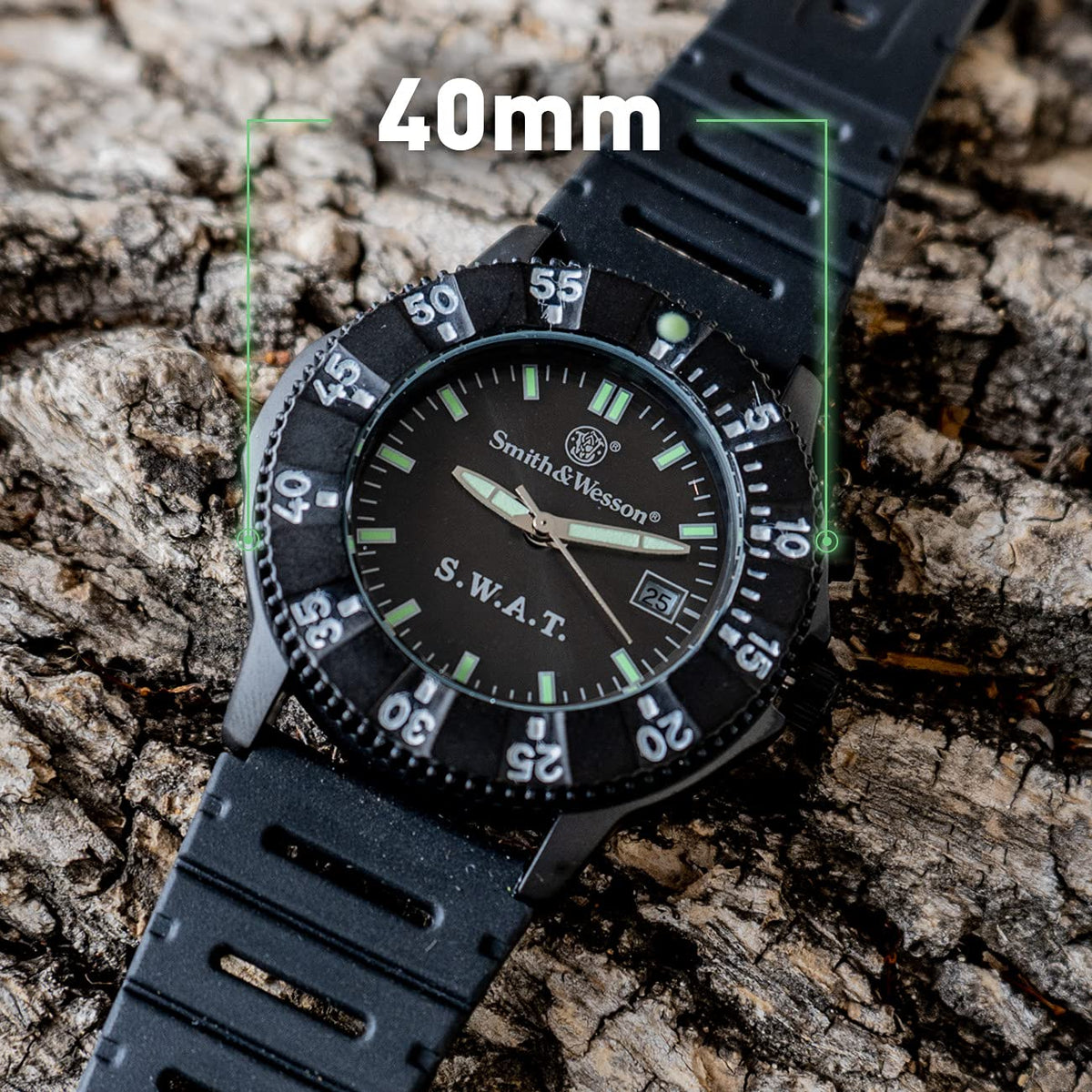 Men's Tactical Watch, 3ATM, Stainless Steel, 40mm B12795
