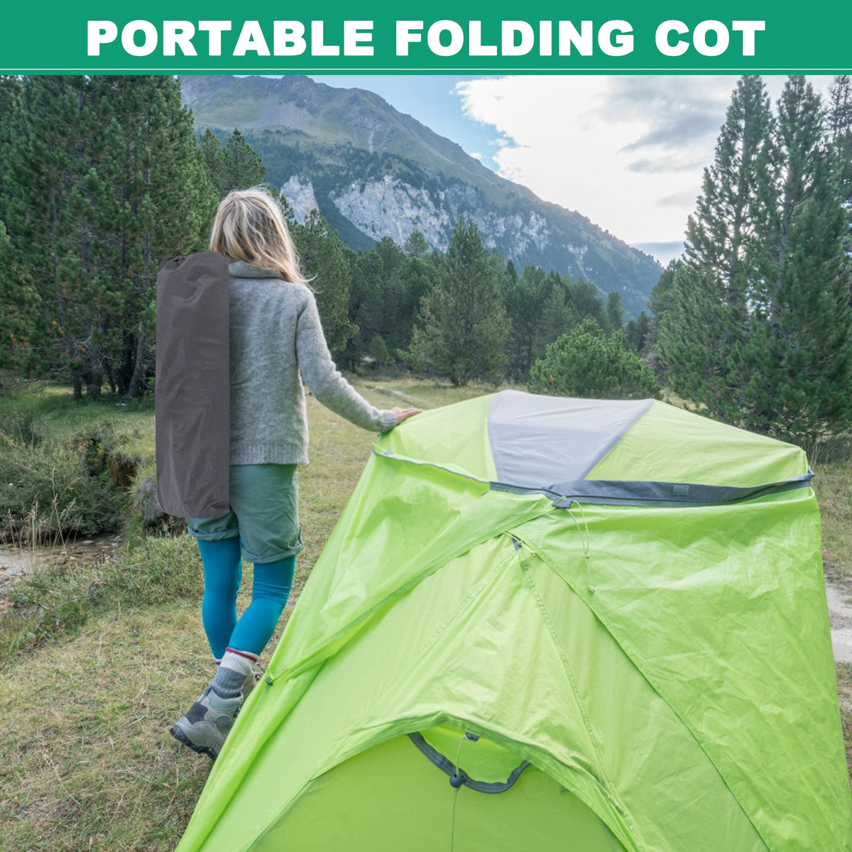 Folding Double Layer Oxford Camping Cot J8883