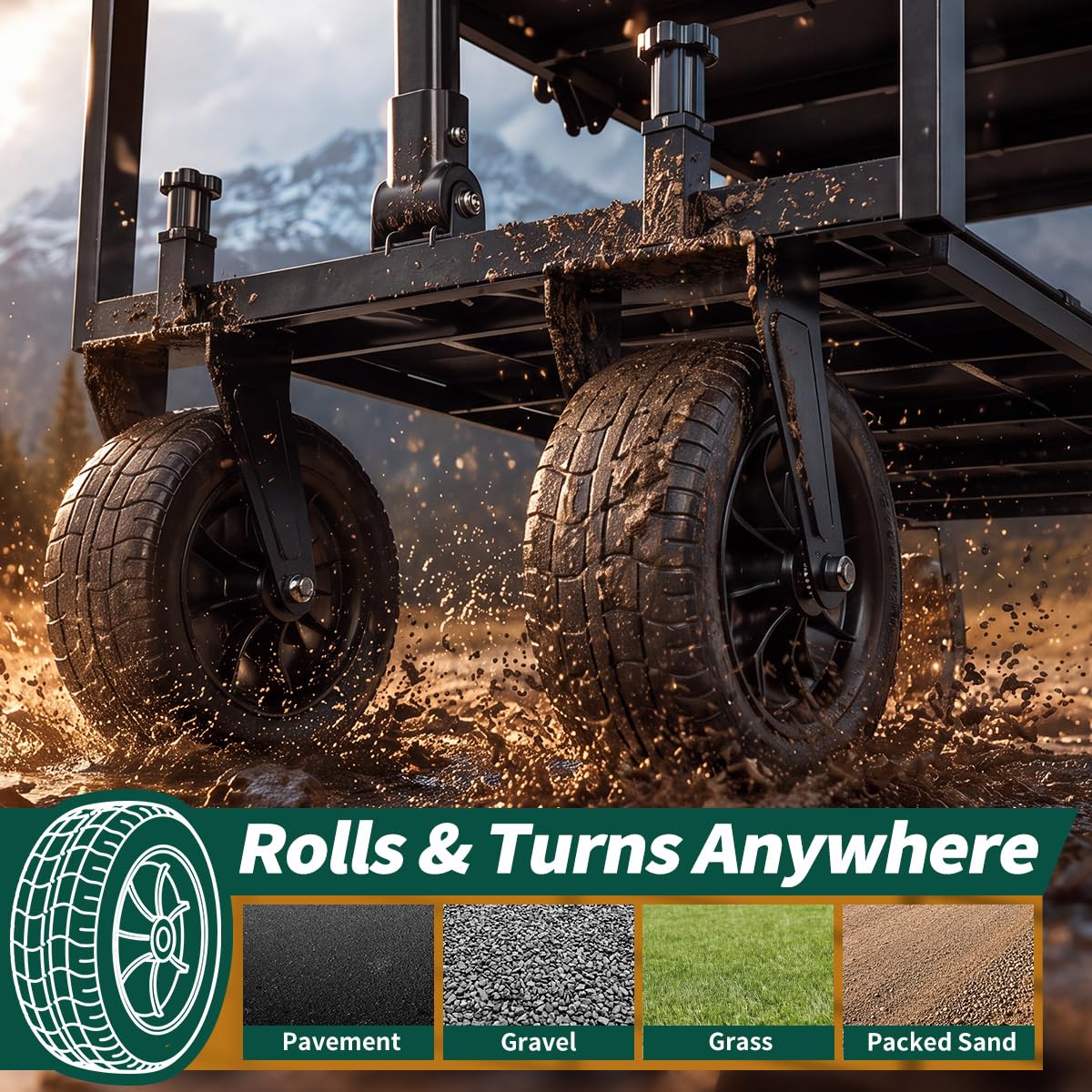 400L Double Decker Folding Wagon Cart A593